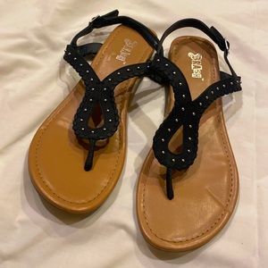 Black and Tan Sandals